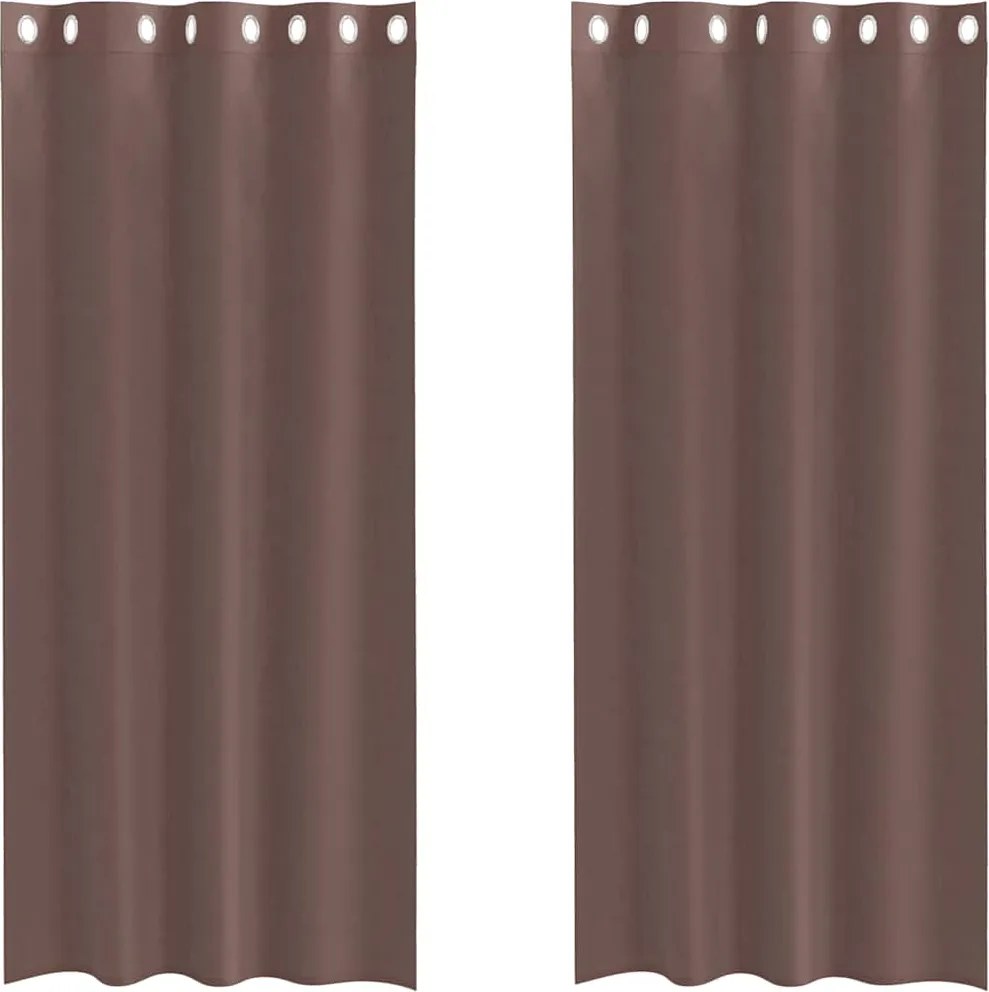 vidaXL 2 db barna fátyolfüggönyök rojtokkal 140x245 cm