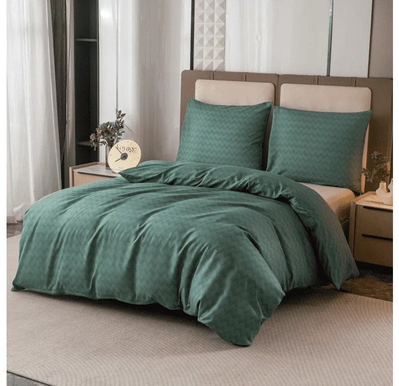 Mikroszálas flanel ágyneműhuzat ZEFELLE sötétzöld Ágyneműhuzat mérete: 70 x 80 cm | 140 x 200 cm