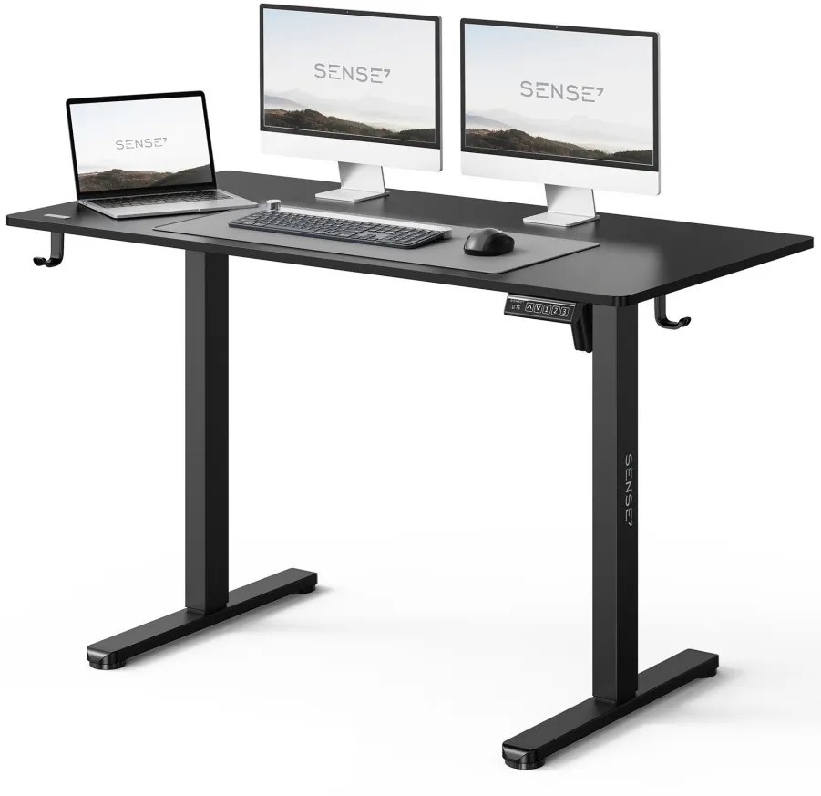 Állítható magasságú íróasztal Nojo Light 120 cm x 60 cm fekete