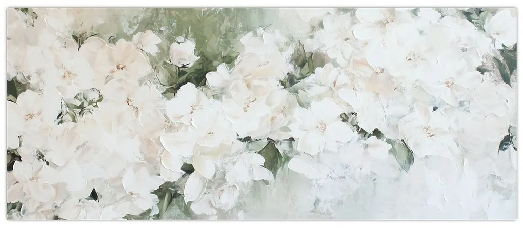 Kép - Fehér virág absztrakció (120x50 cm)