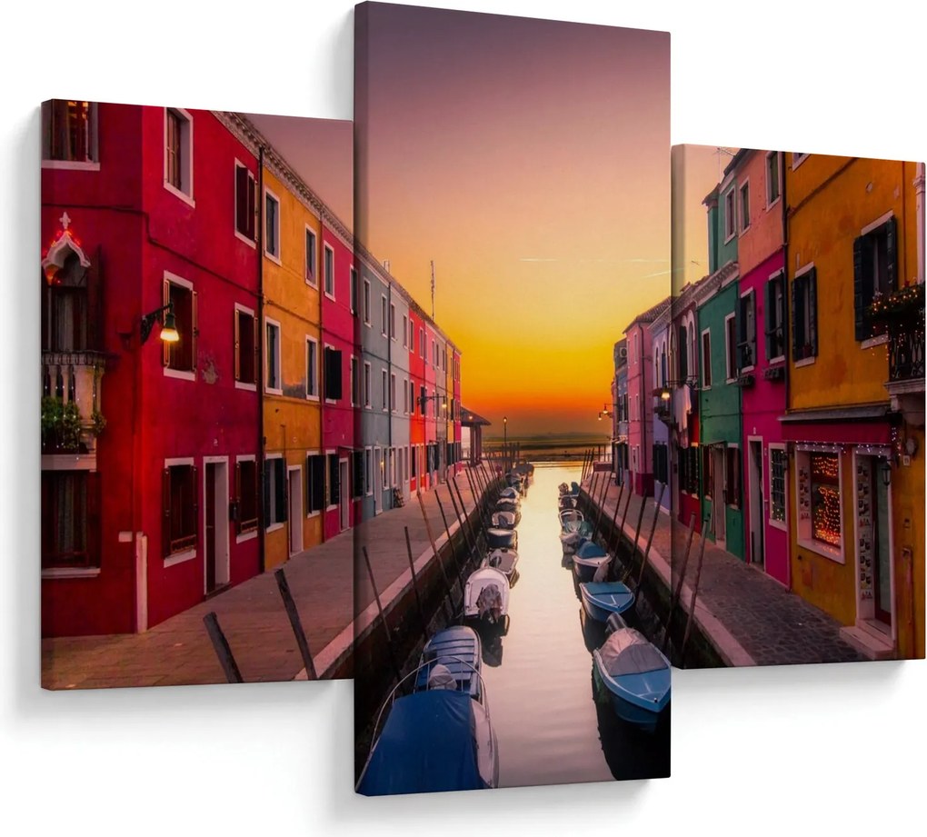 Kép - Naplemente, Burano sziget, Velence, Olaszország (90x60 cm)