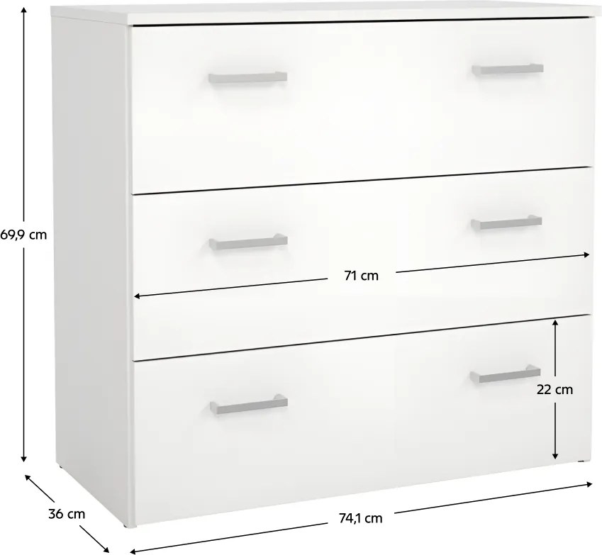 Komód, fehér, GARBO 3