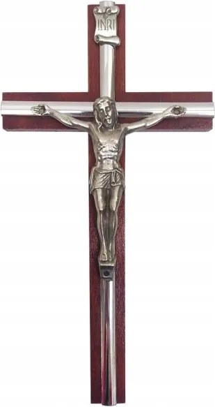 Fa akasztós kereszt h21cm Cseresznye betéttel