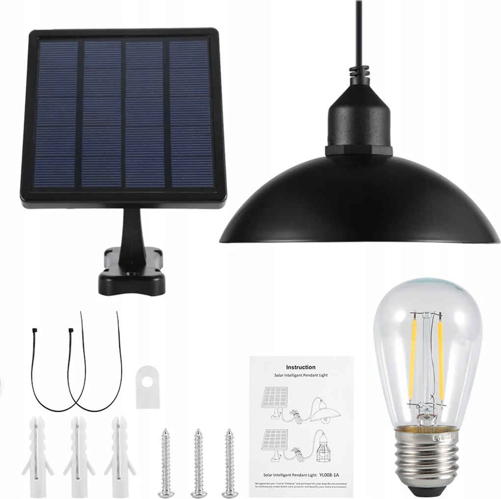 Csillár Napelemes Lámpa Led Izzó E27