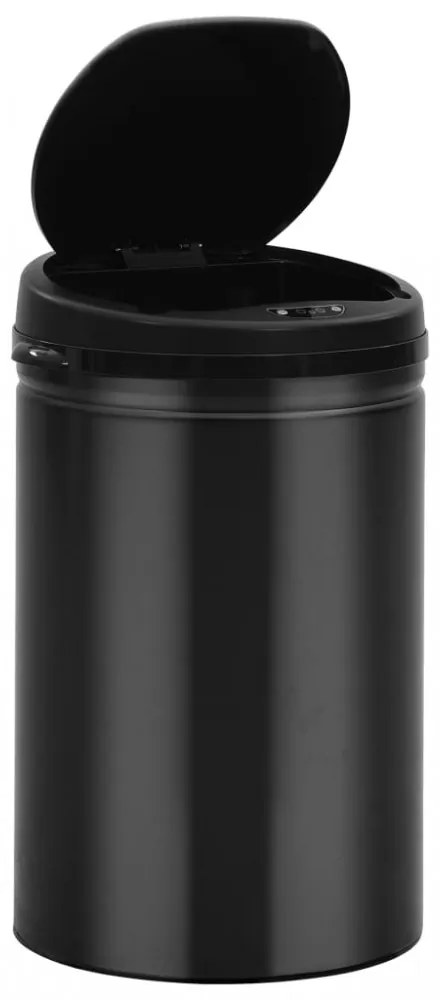 fekete automata érzékelős szénacél szemeteskuka 30 L
