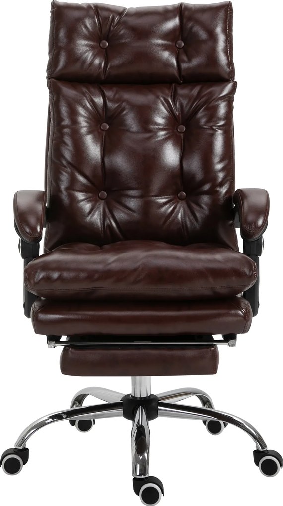 Vinsetto Ergonomikus Executive Irodai Szék Műbőr Kárpitozással, Forgatható Irodai Szék Állítható Magassággal, 135°-os Dőléssel és Behúzható Lábpihentő