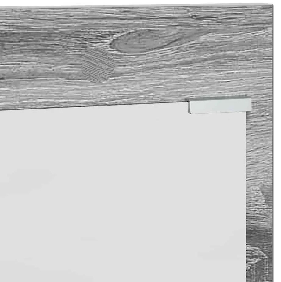 Fali Kabáthorog polcokkal Szürke sonoma 90 x 10 x 50 cm Faanyag