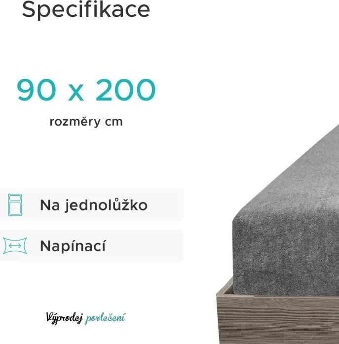 Frottír világoskék lepedő EXCLUSIVE 90x200 cm