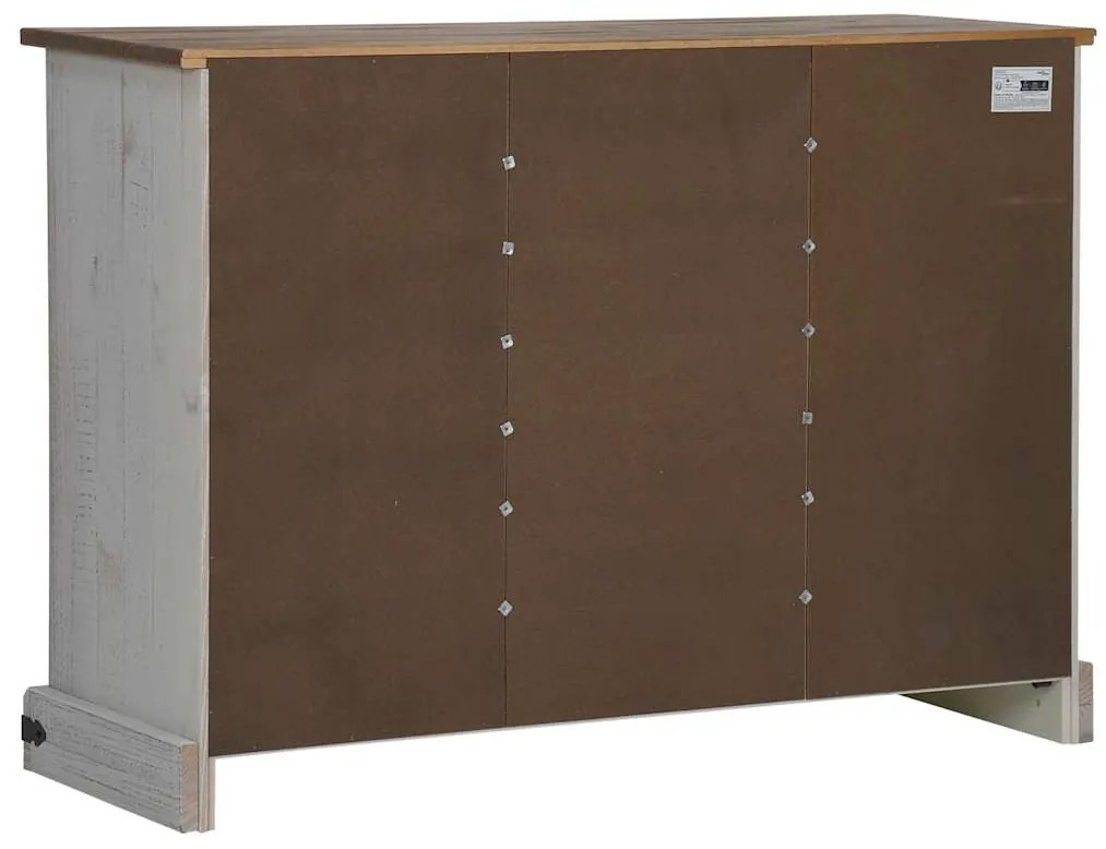 HALDEN fehér tömör fa komód 2 tolóajtóval 112x40x80 cm