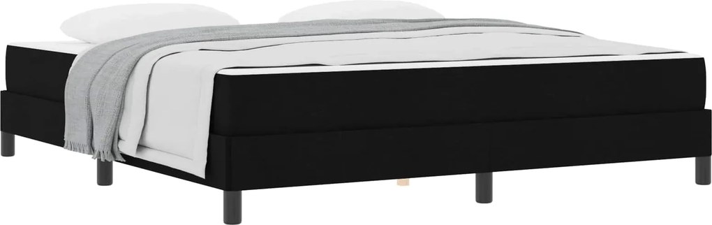 vidaXL Boxrugós ágy matracmal Fekete 180 x 200 cm szövet