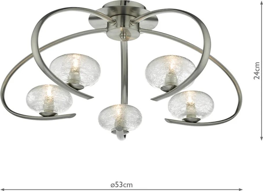 DAR LIGHTING LEI5446 LEIGHOTN Mennyezeti Csillár Szatén Króm G9 IP20