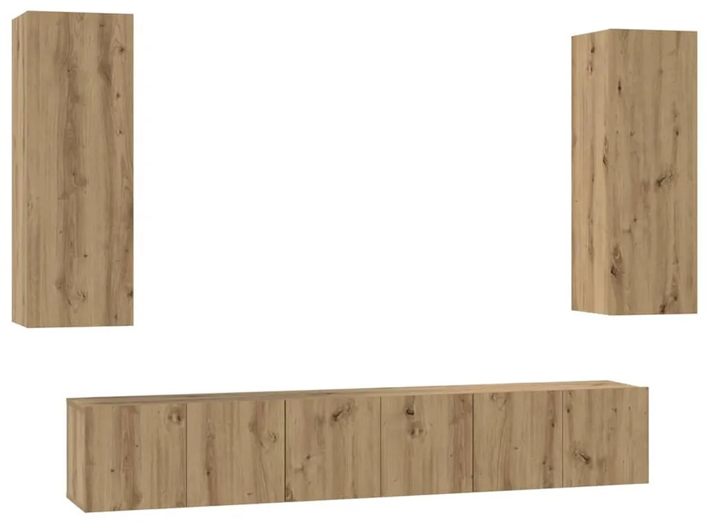 TV szekrény garnitúra 5 pcs kézműves tölgy 30.5 x 30 x 90 cm