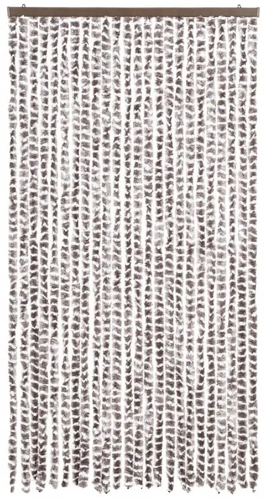 tópszínű és fehér zsenília rovarfüggöny 100 x 200 cm