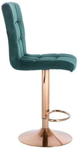 HR7009 Sötétzöld modern velúr szék arany lábbal