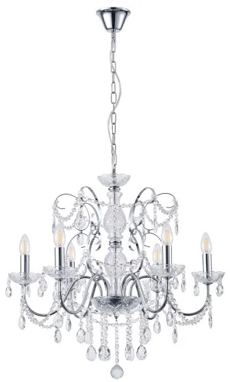 Csillár láncon 6xE14/15W/230V