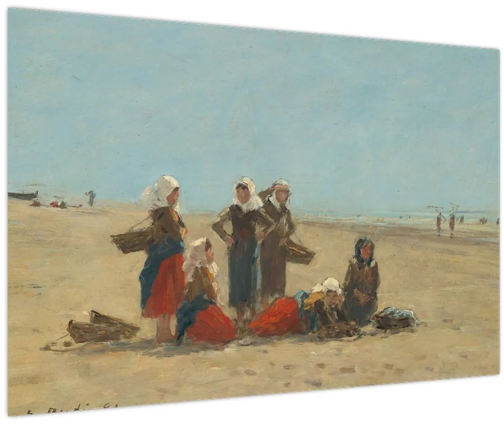 Kép - Eugène Boudin, Women on the Beach at Berck, reprodukciók (90x60 cm)