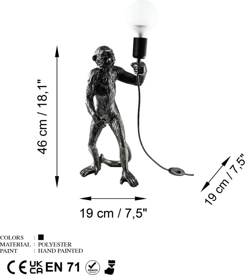 Singe éjjeli lámpa, 46 cm