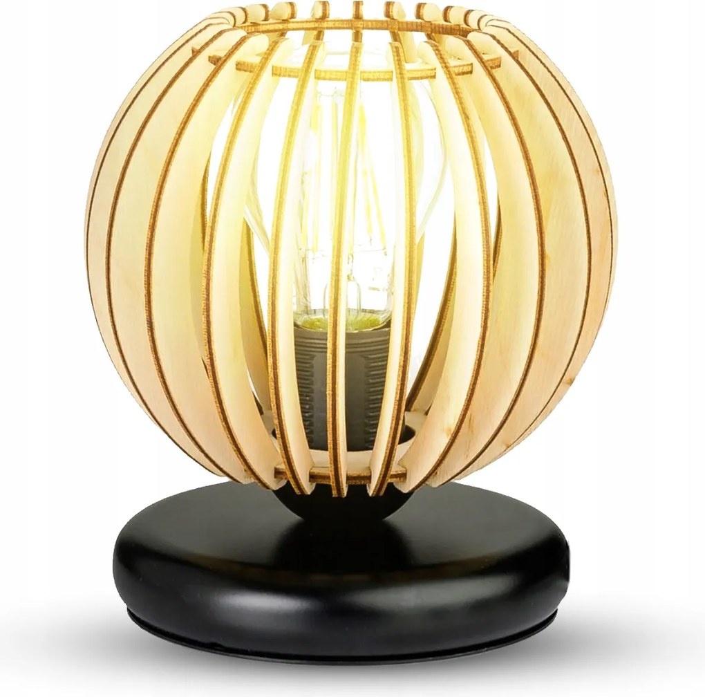 Éjjeli Lámpa Asztali Lámpa Fa Loft Retro E27 Hálószoba Konnektor