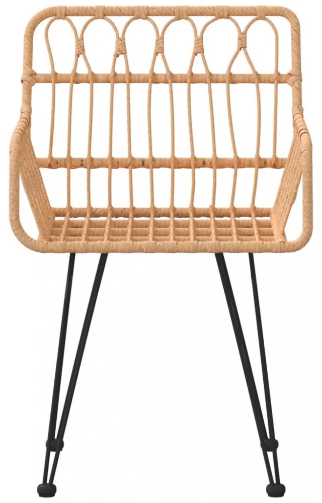 2 db fekete PE rattan karfás kerti szék 56 x 64 x 80 cm