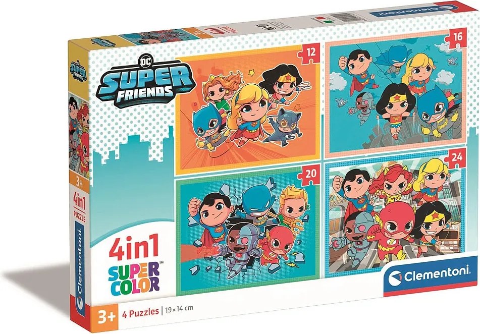 DC Super Hero Mini-mates 4 az 1-ben puzzle Clementoni