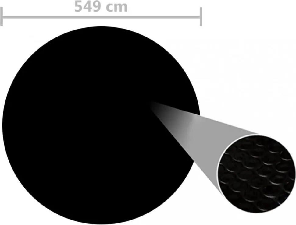 fekete polietilén medence takaró 549 cm