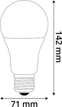 LED izzó, E27, gömb, A70, 16W, 1990lm, 3000K, AVIDE (AVLED015)