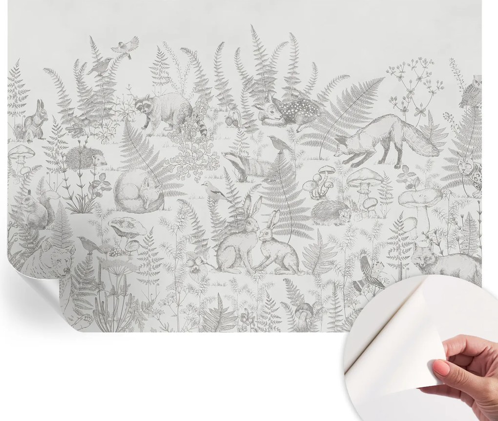 Öntapadós Dekoratív Fotótapéta Hálószobába Erdei állatok 208x146 cm