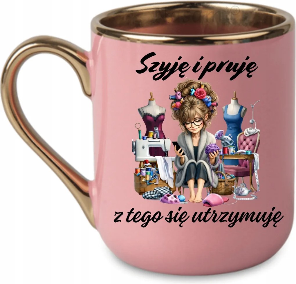 Elegáns bögre Nyakba akasztható, barna 330 Rózsaszín