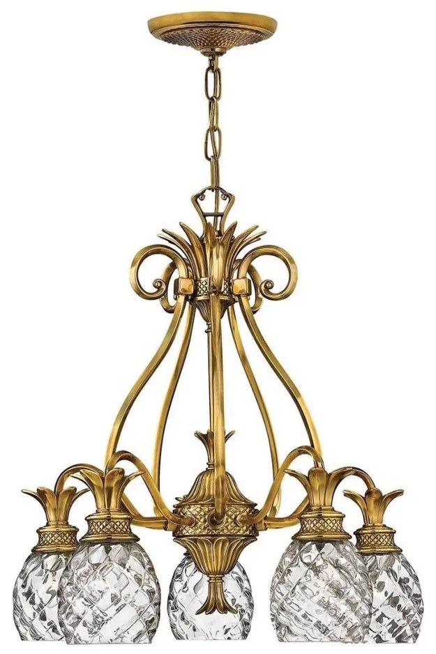 Hinkley HK-PLANTATION5-BB - Csillár láncon PLANTATION 5xE27/60W/230V arany