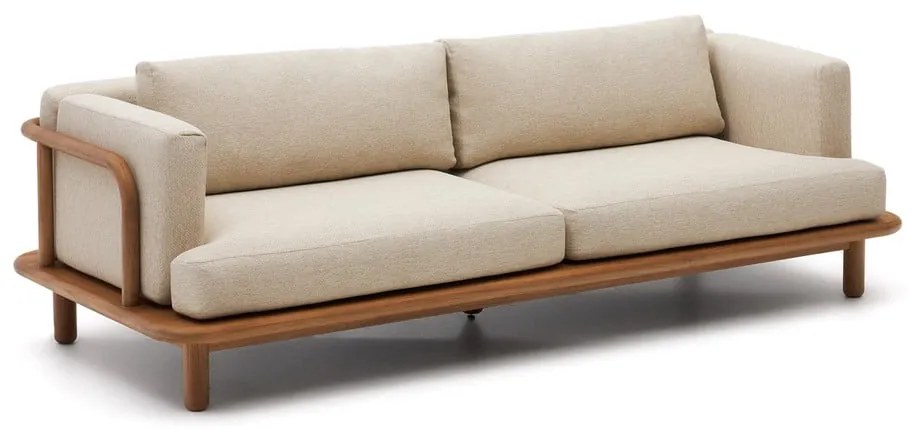 Bézs-natúr színű teakfa kerti kanapé Turqueta – Kave Home