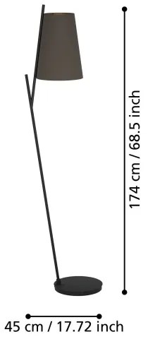 Eglo 390197 - Állólámpa PETROSA 1xE27/40W/230V barna