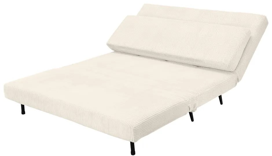Krémszínű kordbársony kinyitható kanapé 140 cm Mallory – Støraa