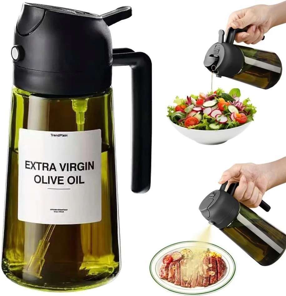 Olajmosó üvegpalack 2in1 konyhai spray adagoló