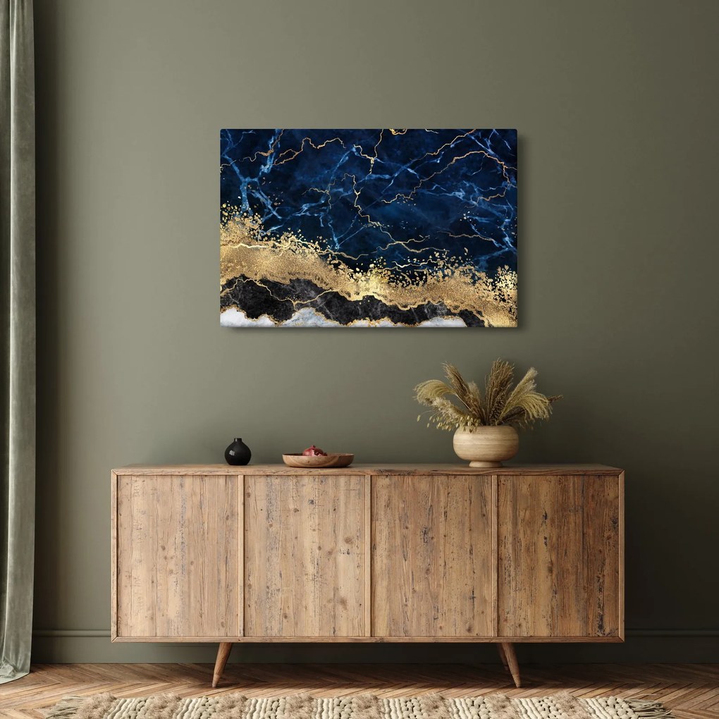 Kép - Sötétkék márvány (90x60 cm)