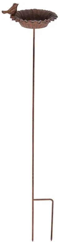Leszúrható öntöttvas madáretető és itató , 77 cm
