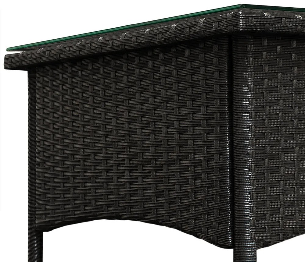 Casaria® Rattan asztalka 50x50x45 cm - fekete