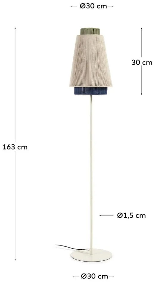 Állólámpa textil búrával (magasság 163 cm) Yuvia – Kave Home