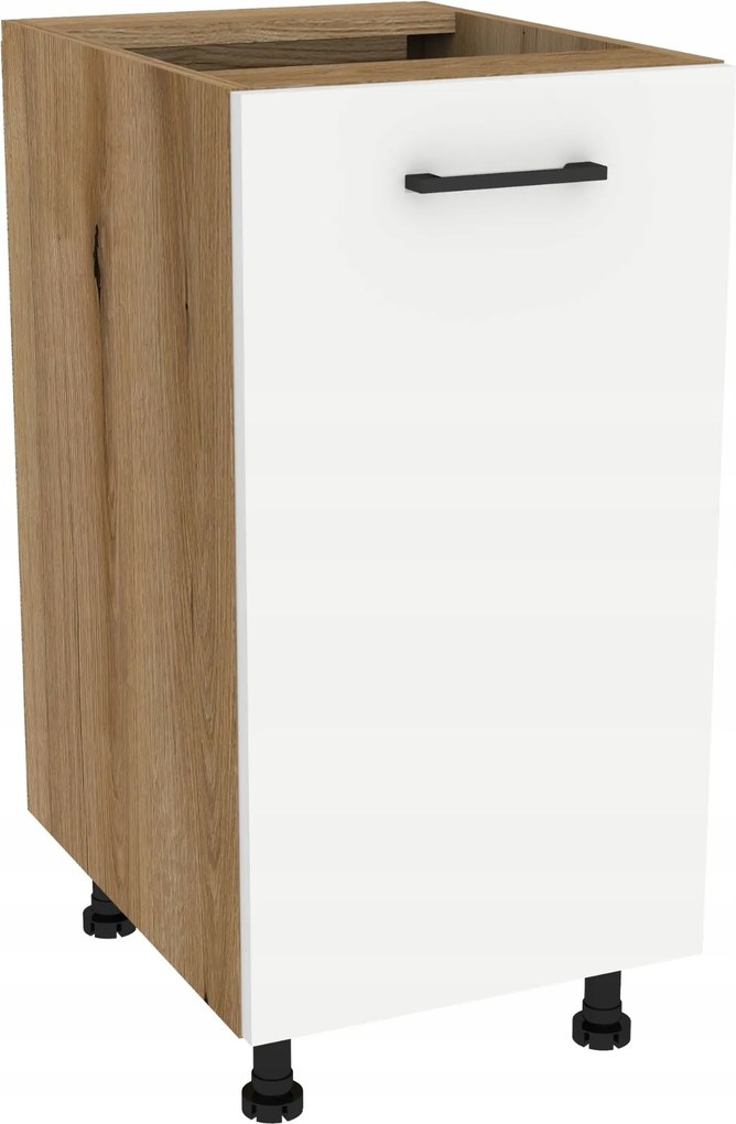 Konyhaszekrény alsó 40 Capri korpusz tölgy Evoke front fehér matt