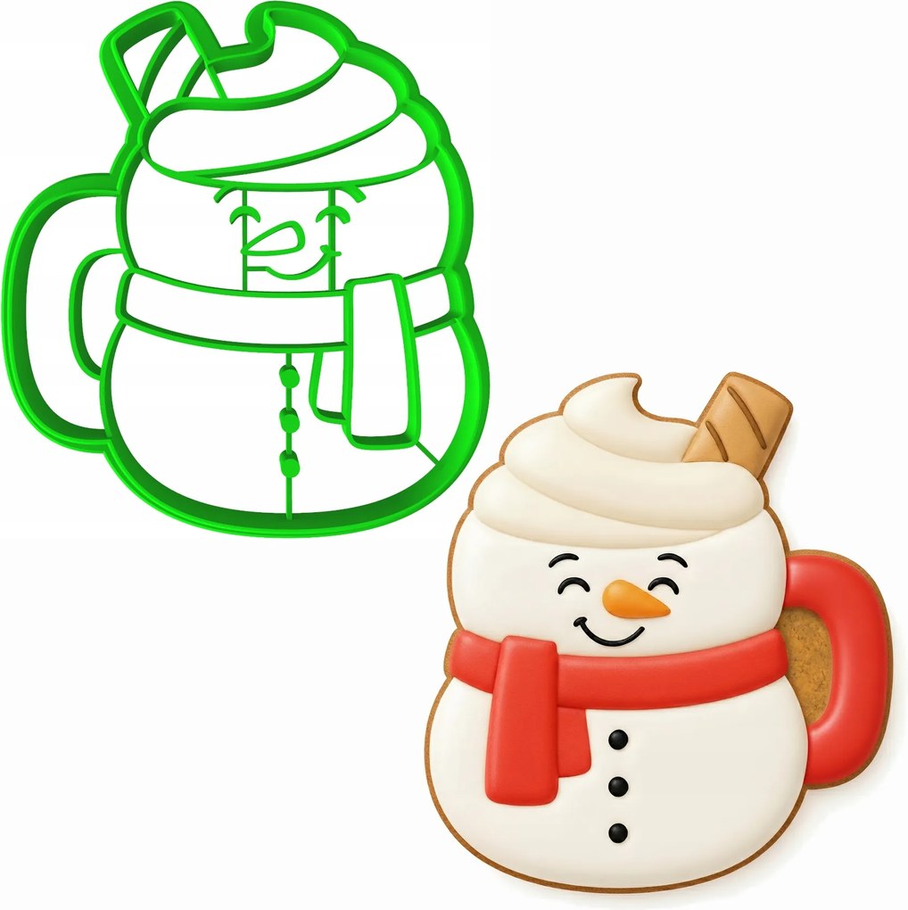 Karácsonyi Mézeskalács Forma Karácsonyra Hóember Bögre 8cm