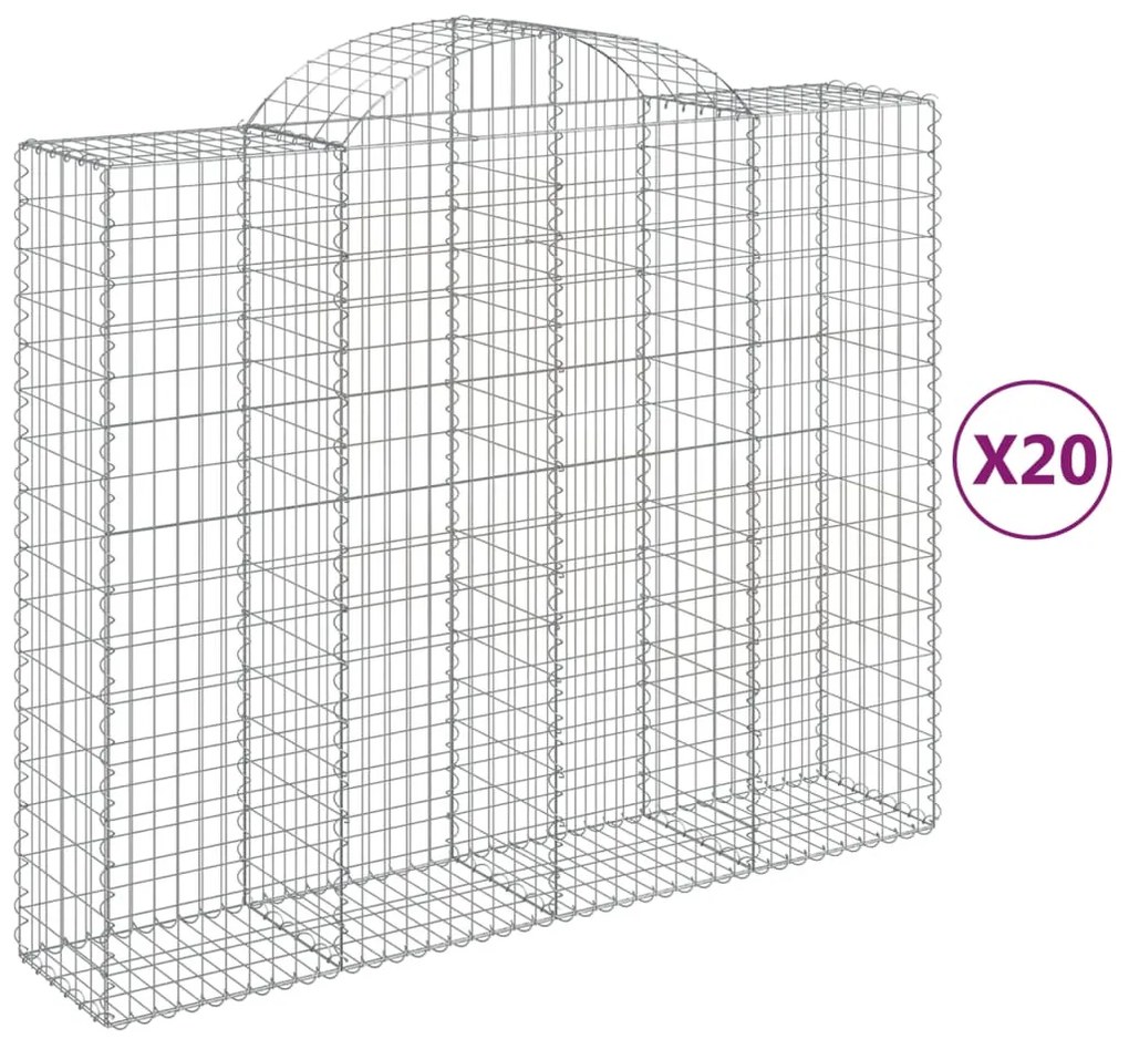 20 db íves horganyzott vas gabion kosár 200x50x160/180 cm