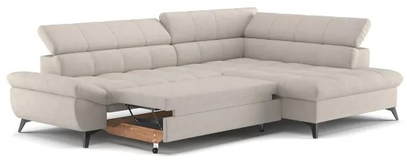 Kihajtható sarokkanapé MARANO jobb oldali, bézs színű