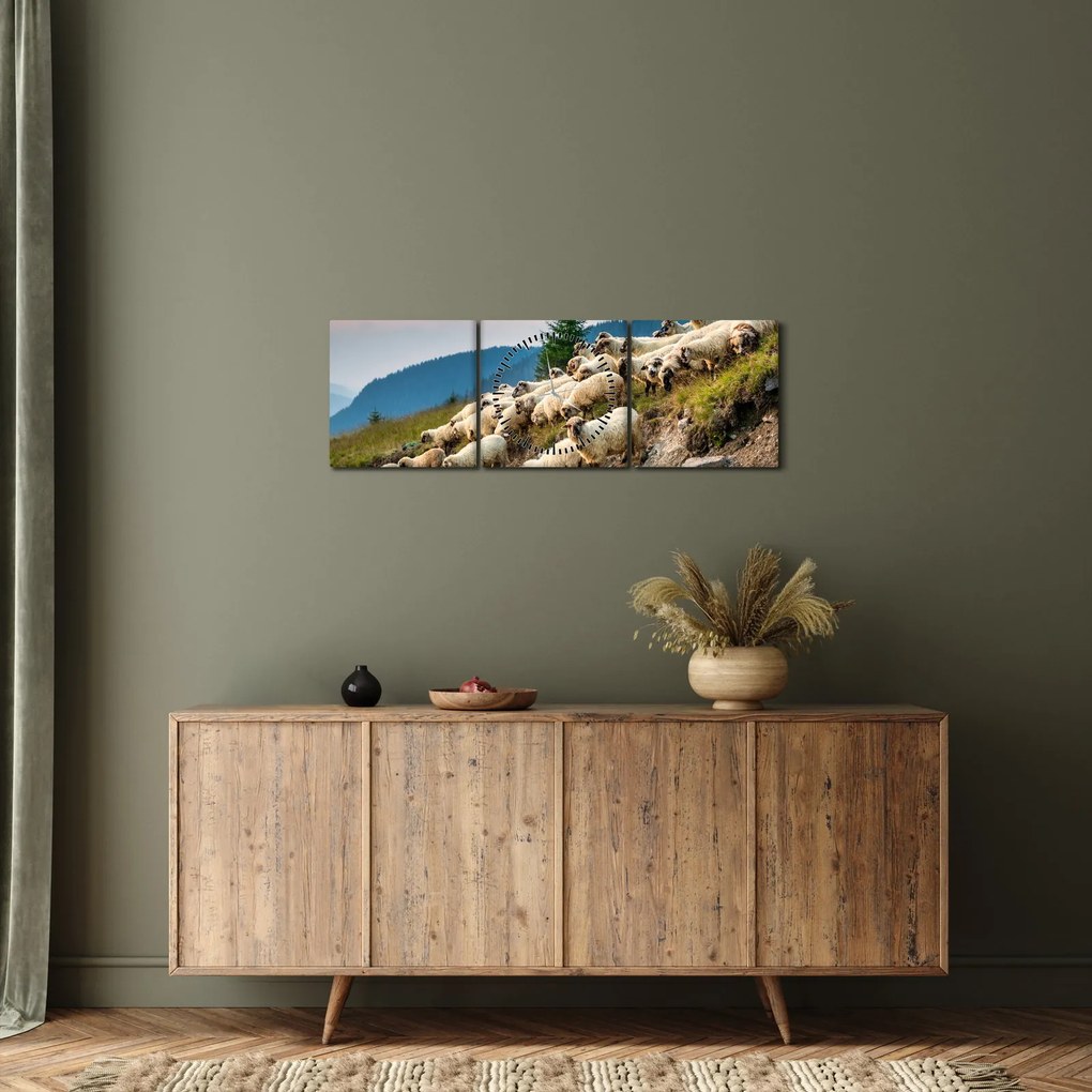 Kép - Egy nyáj birka (órával) (90x30 cm)
