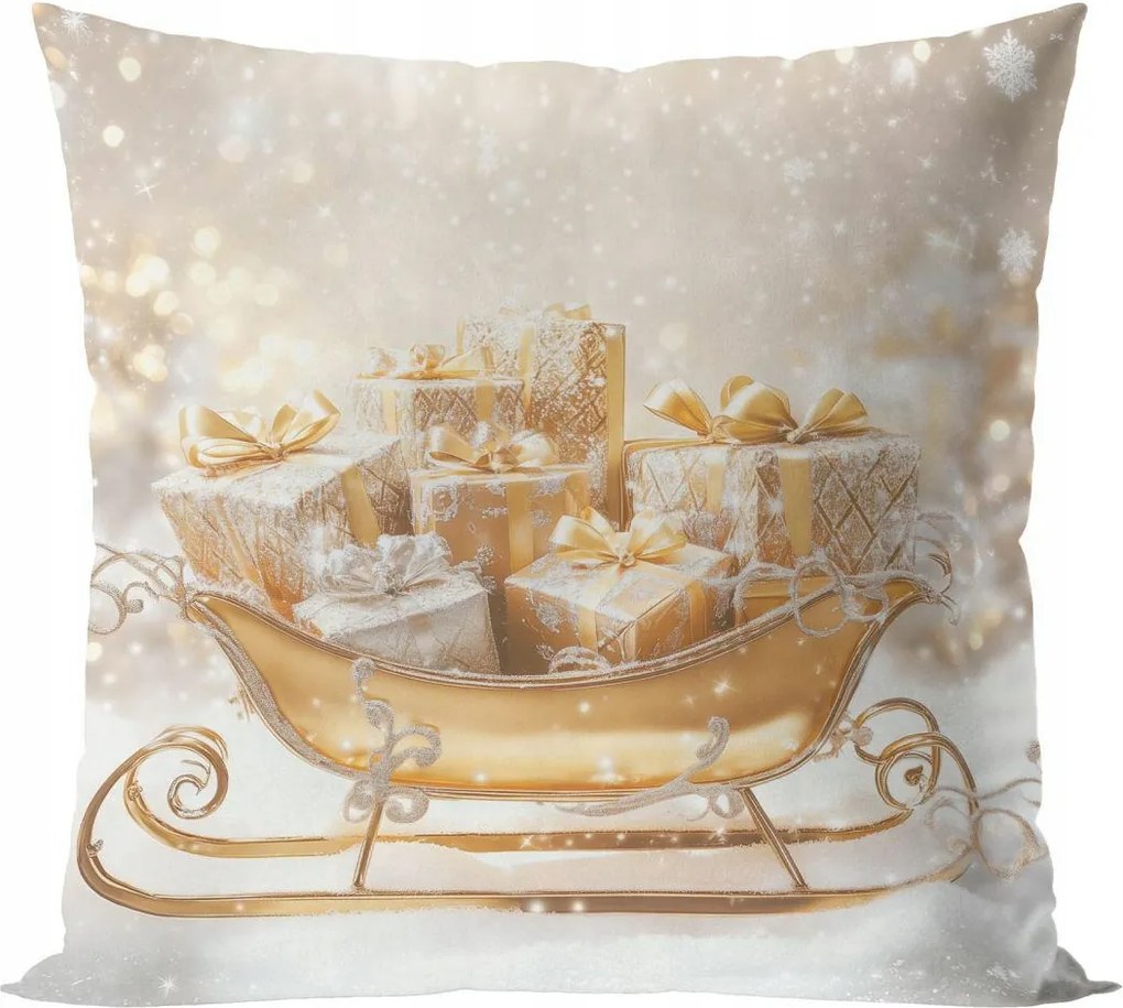 Díszpárnahuzat Jancsi Arany Szánkó 40x40 cm Fehér