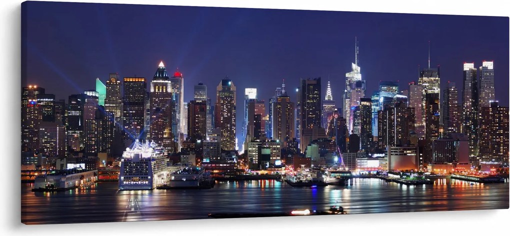 Kép - New York-i felhőkarcolók megvilágítva (120x50 cm)