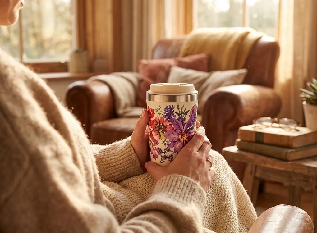 Chilly's Bottles termosz bögre - Kerti virágok 340ml, Emma Bridgewater/Eredeti kiadás