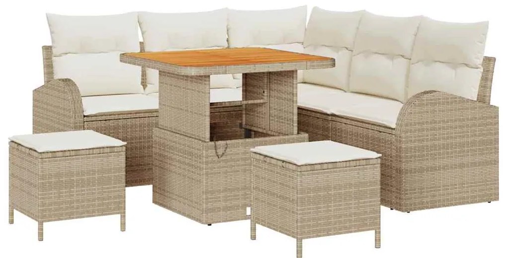 Kerti Kanapé Szett párnával 8 pcs Beige, Krém 80 x 80 x 71 cm