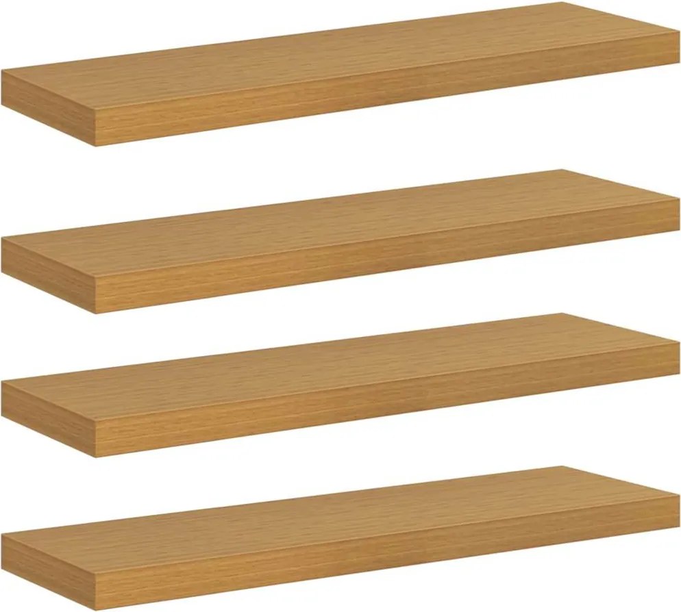 vidaXL Falpolc Falra szerelhető 4 pcs Bézs 80 x 23,5 x 4 cm Faanyag
