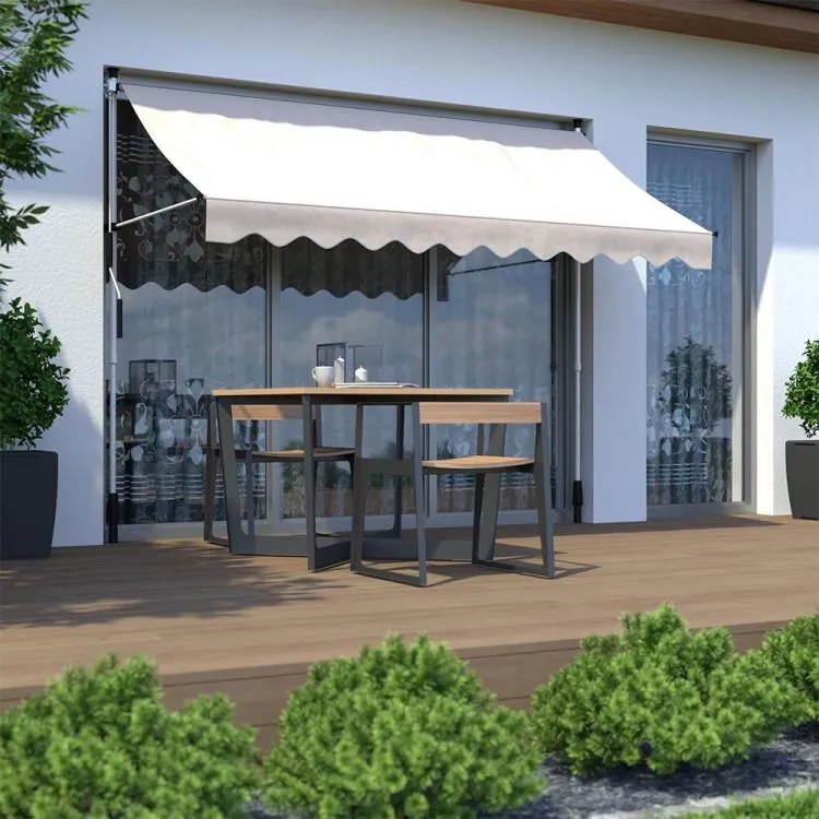 Erkély napellenző teraszra, állítható dőlésszöggel - bézs színű Šírka: 300 cm