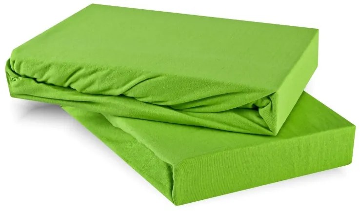 EMI zöld 100% pamutjersey gumis lepedő, 90x200-as lap