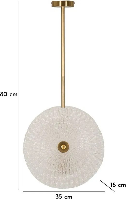 Aranyszínű függőlámpa üveg búrával Glass – Mauro Ferretti